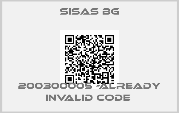 SISAS BG-200300005 -already invalid code 