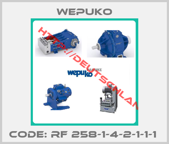 Wepuko-Code: RF 258-1-4-2-1-1-1 