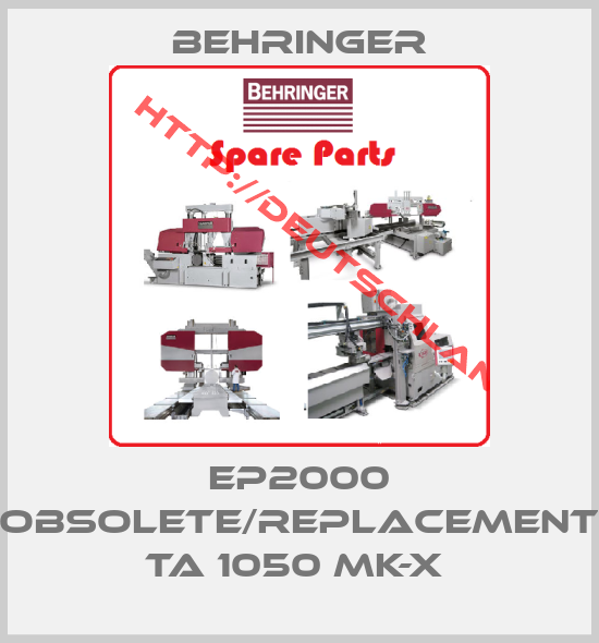 Behringer-EP2000 obsolete/replacement TA 1050 MK-X 