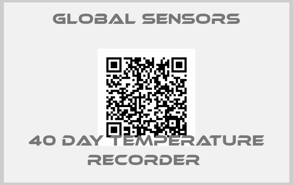 Global Sensors-40 day Temperature recorder 