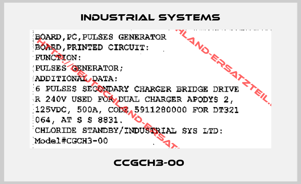 Industrial Systems-CCGCH3-00 