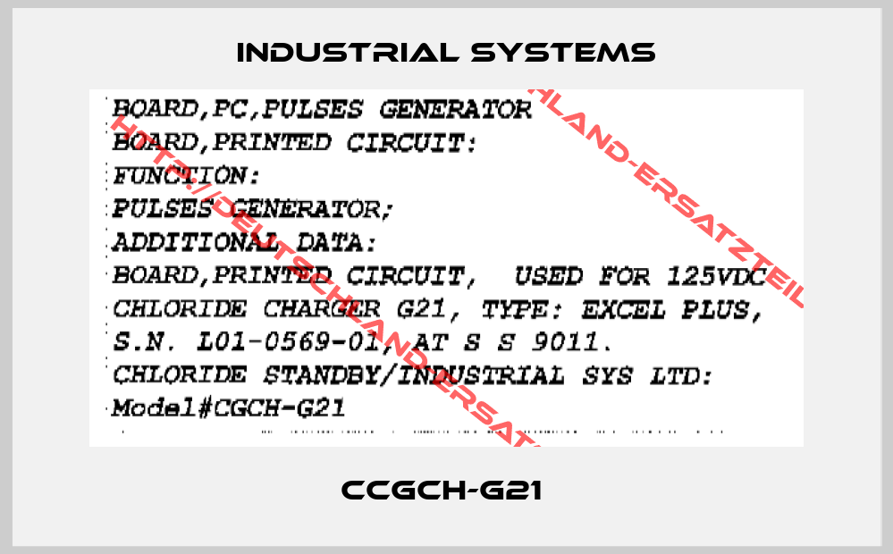 Industrial Systems-CCGCH-G21 