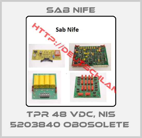 SAB NIFE-TPR 48 VDC, NIS 5203840 obosolete 