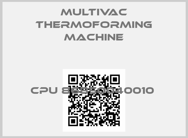 Multivac Thermoforming machine-CPU 86850040010 