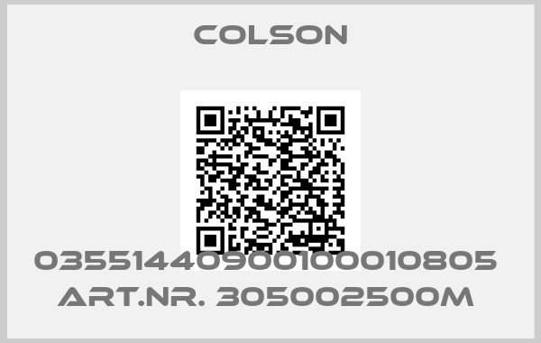 Colson-03551440900100010805  ART.NR. 305002500M 