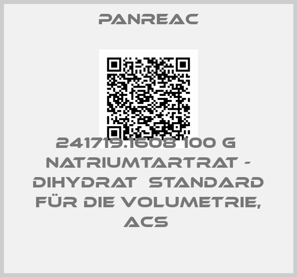Panreac-241719.1608 100 g  Natriumtartrat - Dihydrat  Standard für die Volumetrie, ACS 