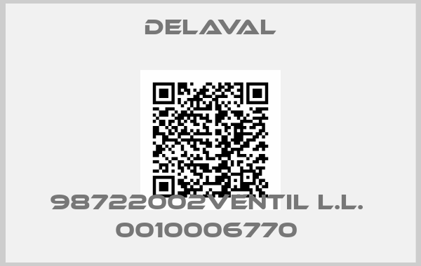 Delaval-98722002VENTIL L.L.  0010006770 